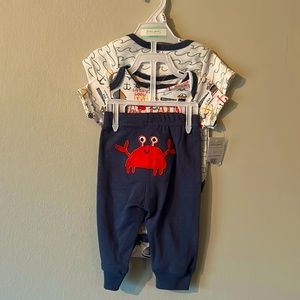 NWT Baby Gear 0-3 Months Matching 3-Piece Set, Two Onesies and Pants